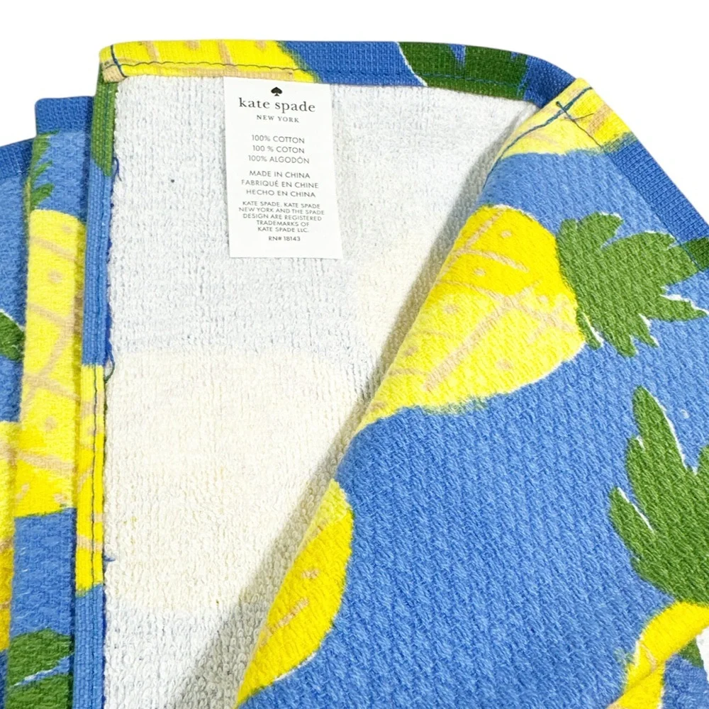 NEW Kate Spade PINEAPPLE Themed Kitchen Towel Set/2
